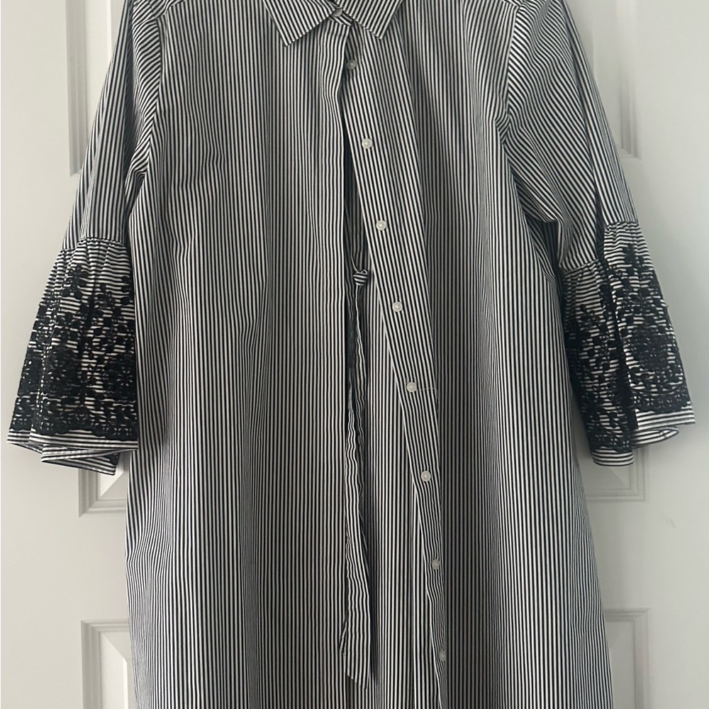 Classic Black and White Striped Women’s Dress